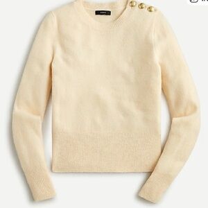 J. Crew Cream Sweater with Gold Buttons